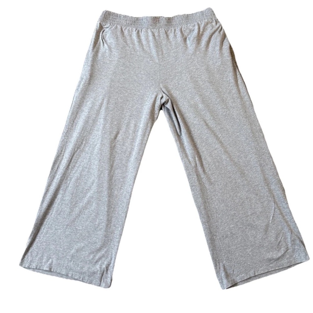 AnyBody Womens Lounge Cozy Soft Knit Wideleg Pants Size Large Gray Elastic Waist - Picture 2 of 15